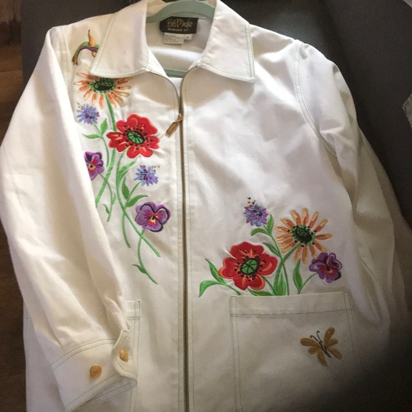 White cotton embroidery jacket by Bob Mackey - Picture 1 of 1